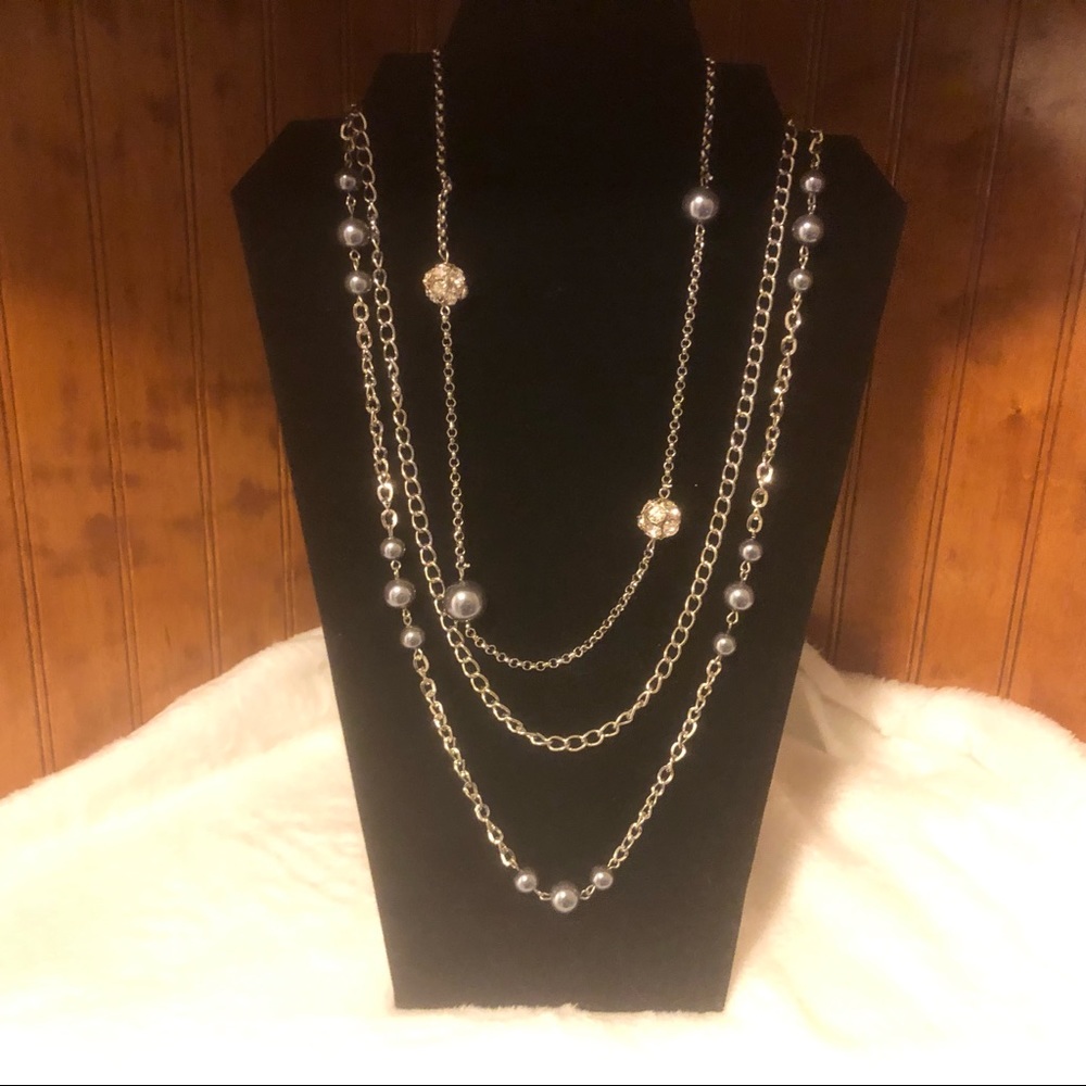 Silver and Gray Layering Necklace